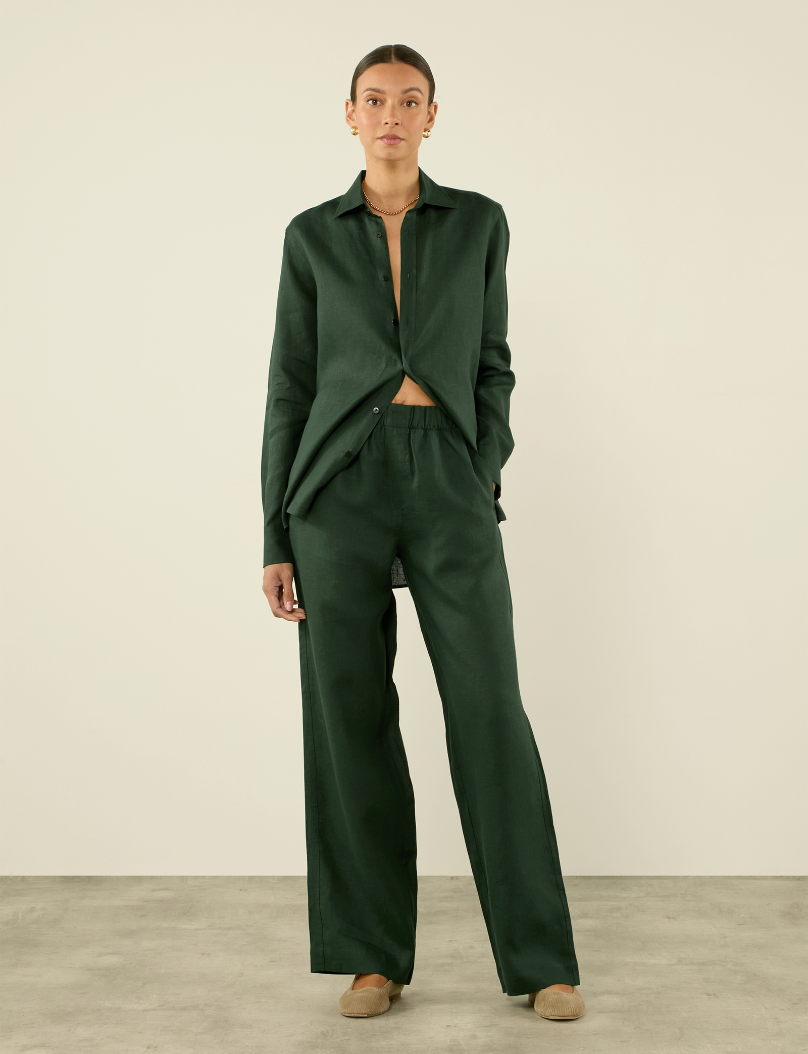 The Palazzo: Linen, Hunter Green