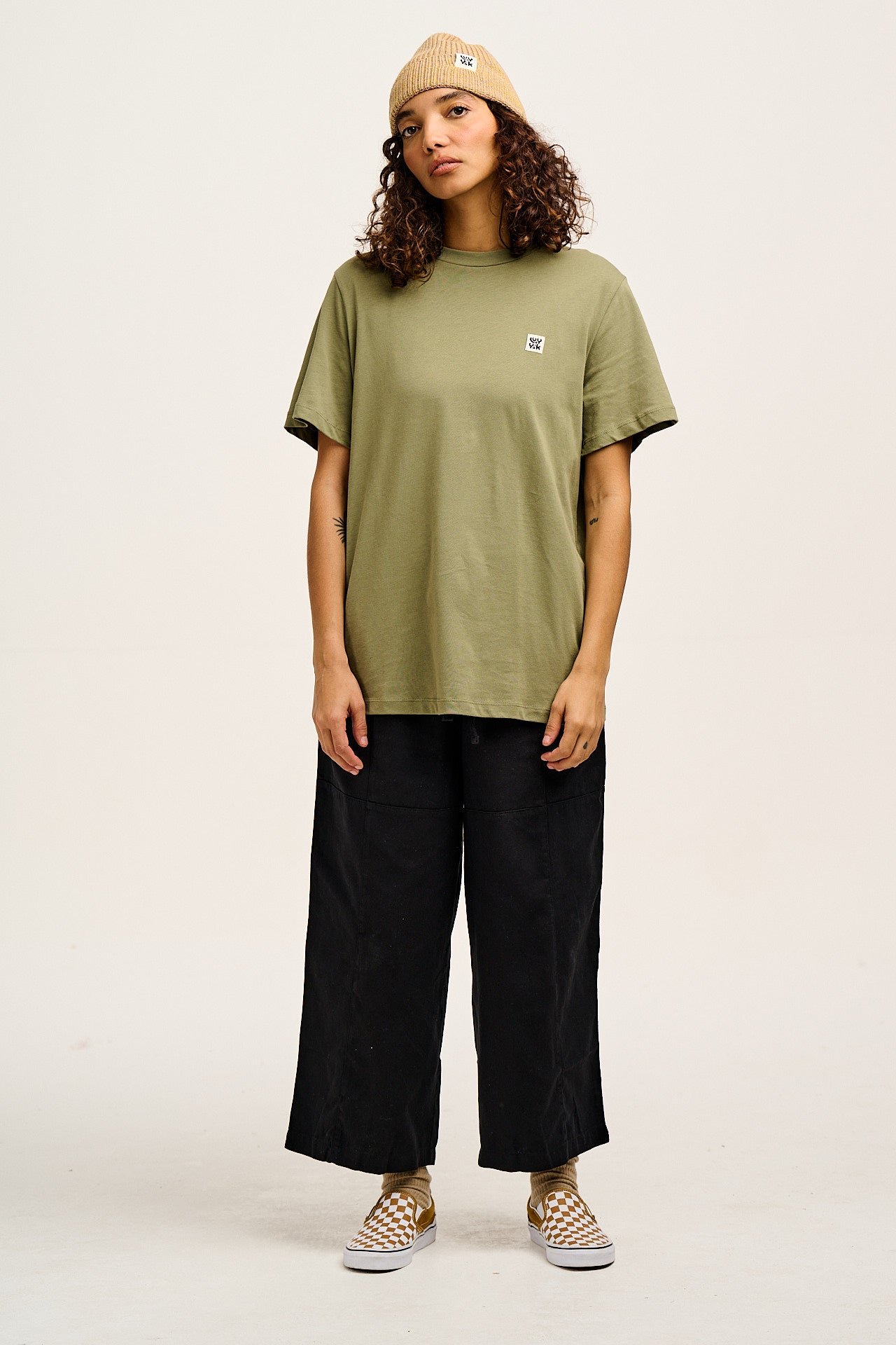 Chuck - Wide Leg Cotton Trousers in Black - Image 8