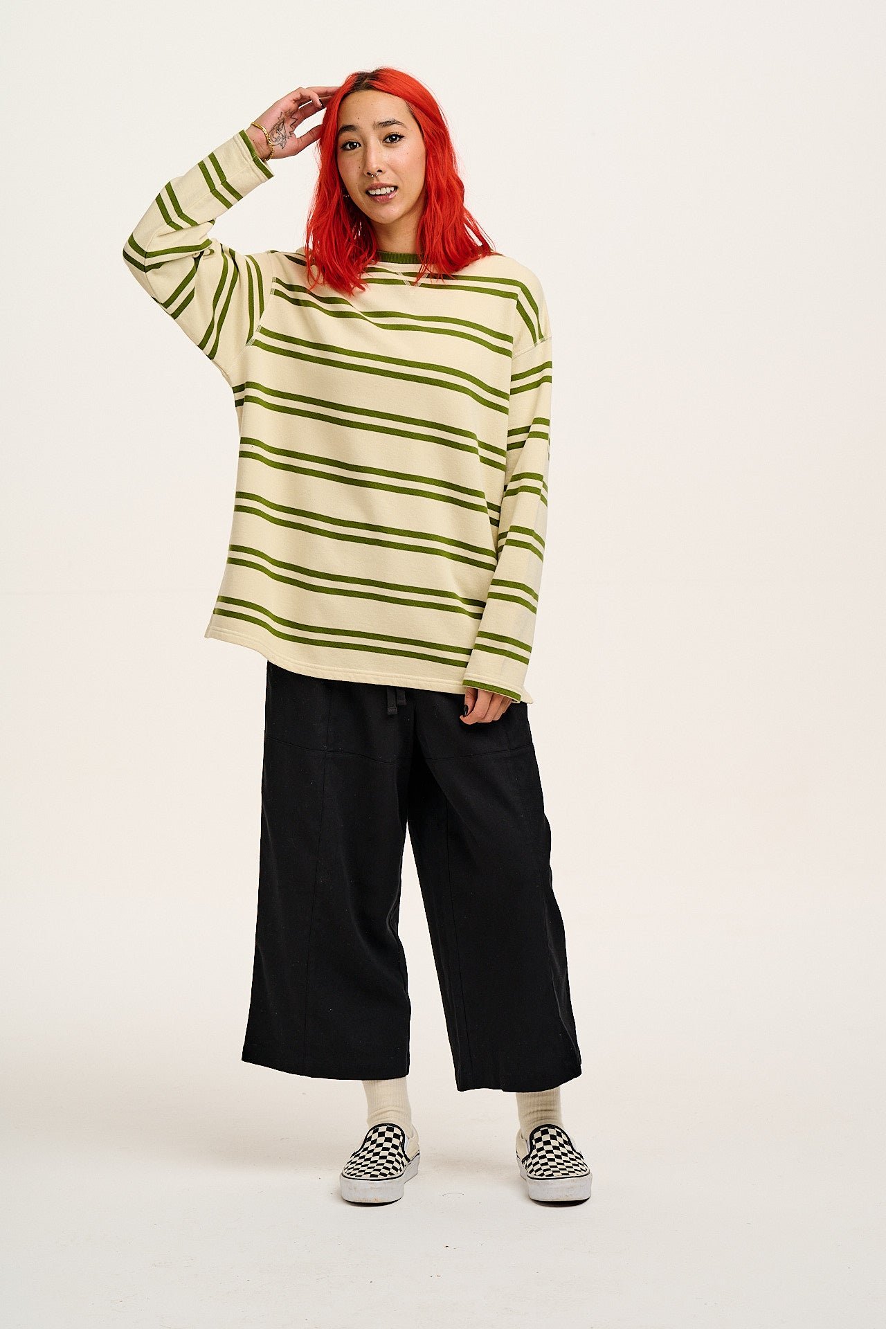 Chuck - Wide Leg Cotton Trousers in Black - Image 9