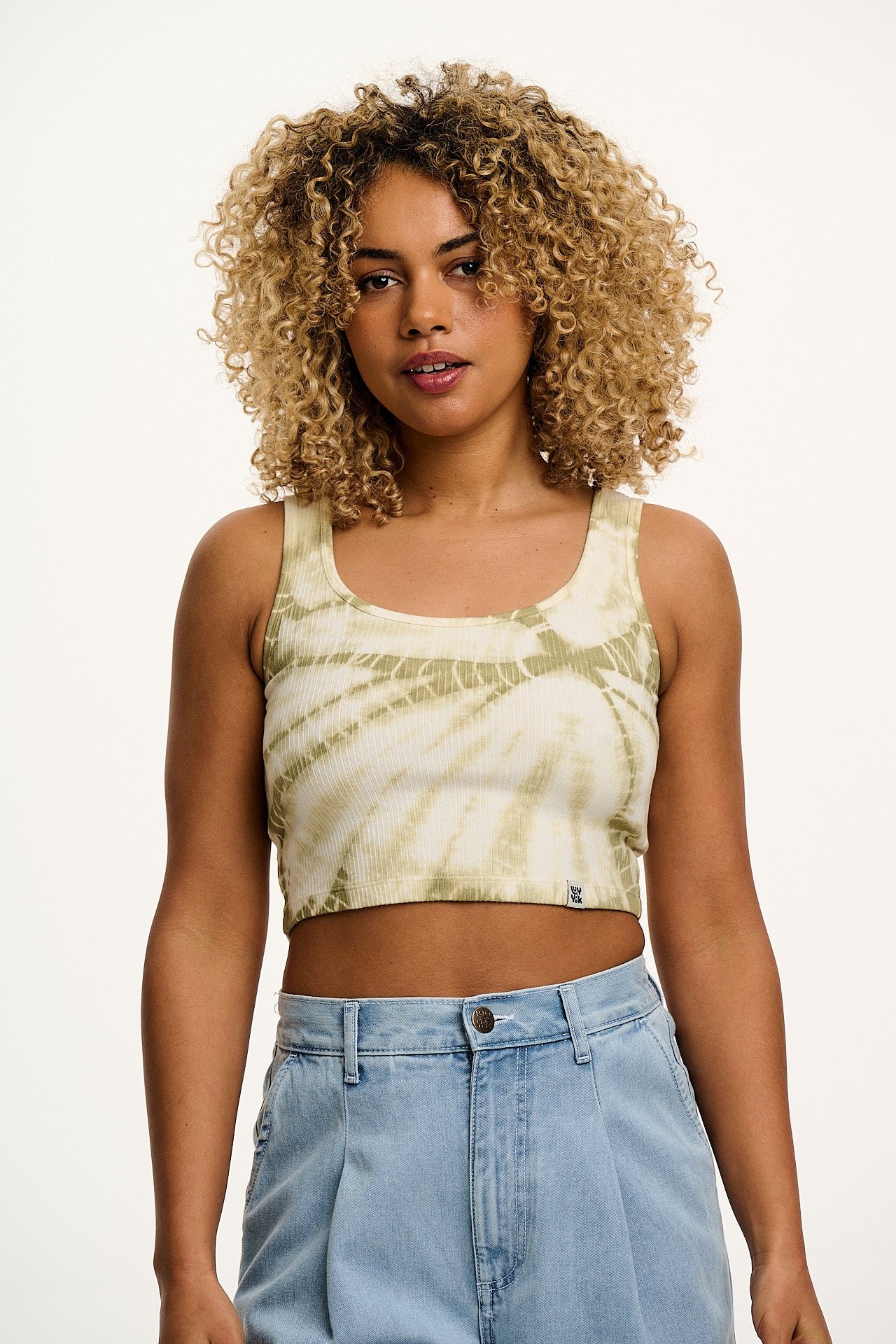 Josy - Vest Top in Green Tie Dye