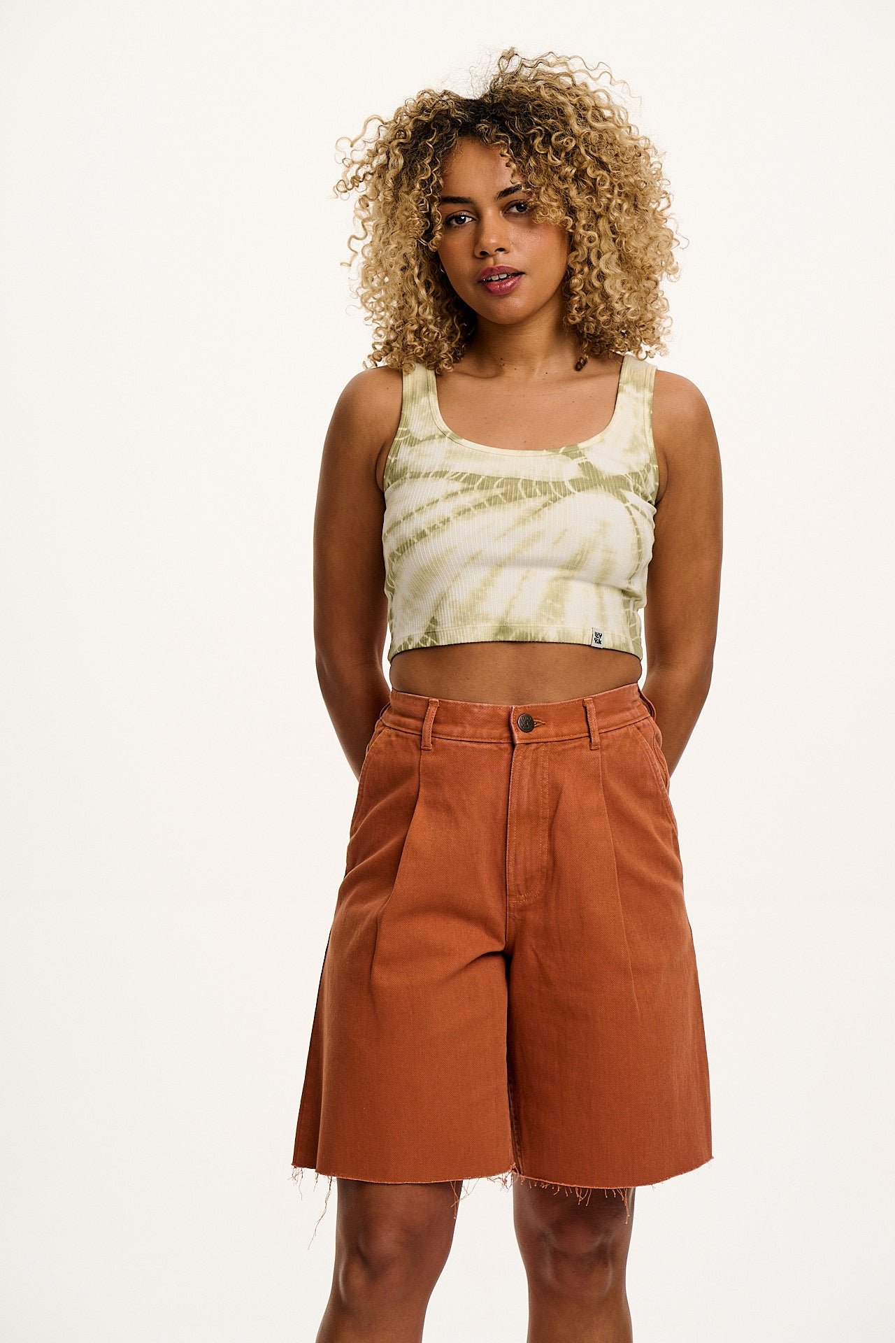 Josy - Vest Top in Green Tie Dye - Image 5