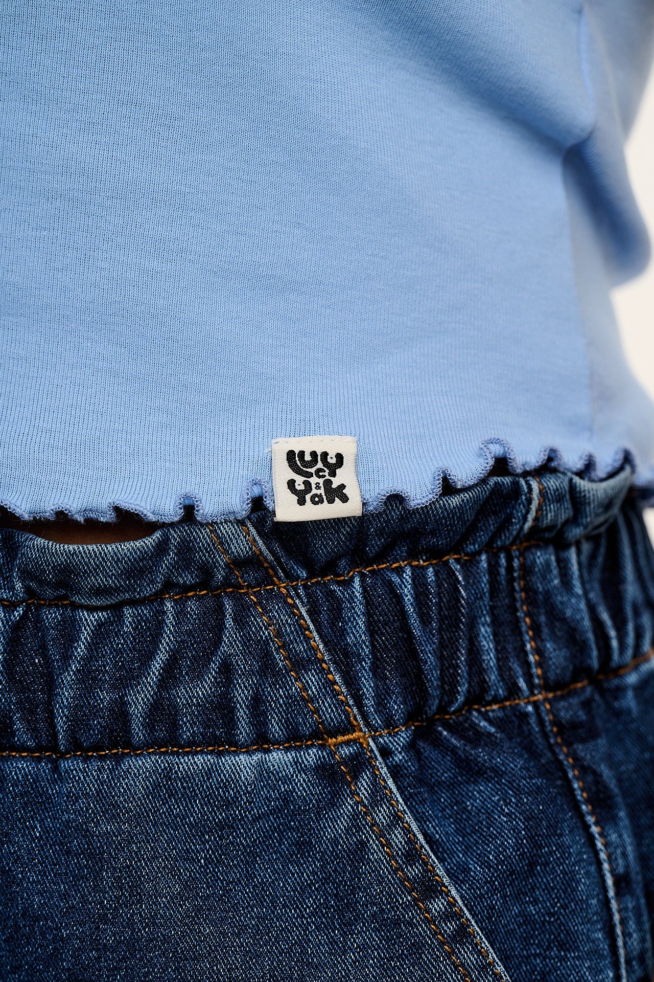 Etta - Sleeveless Cotton Tee in Blue - Image 3