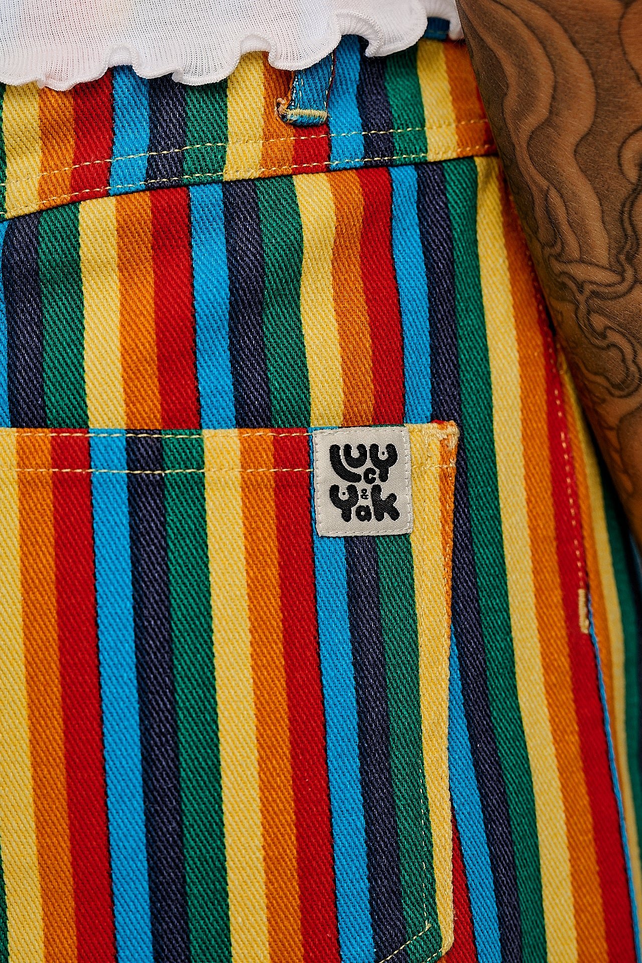 Carter - High Waisted Jeans in Rainbow Print - Image 3