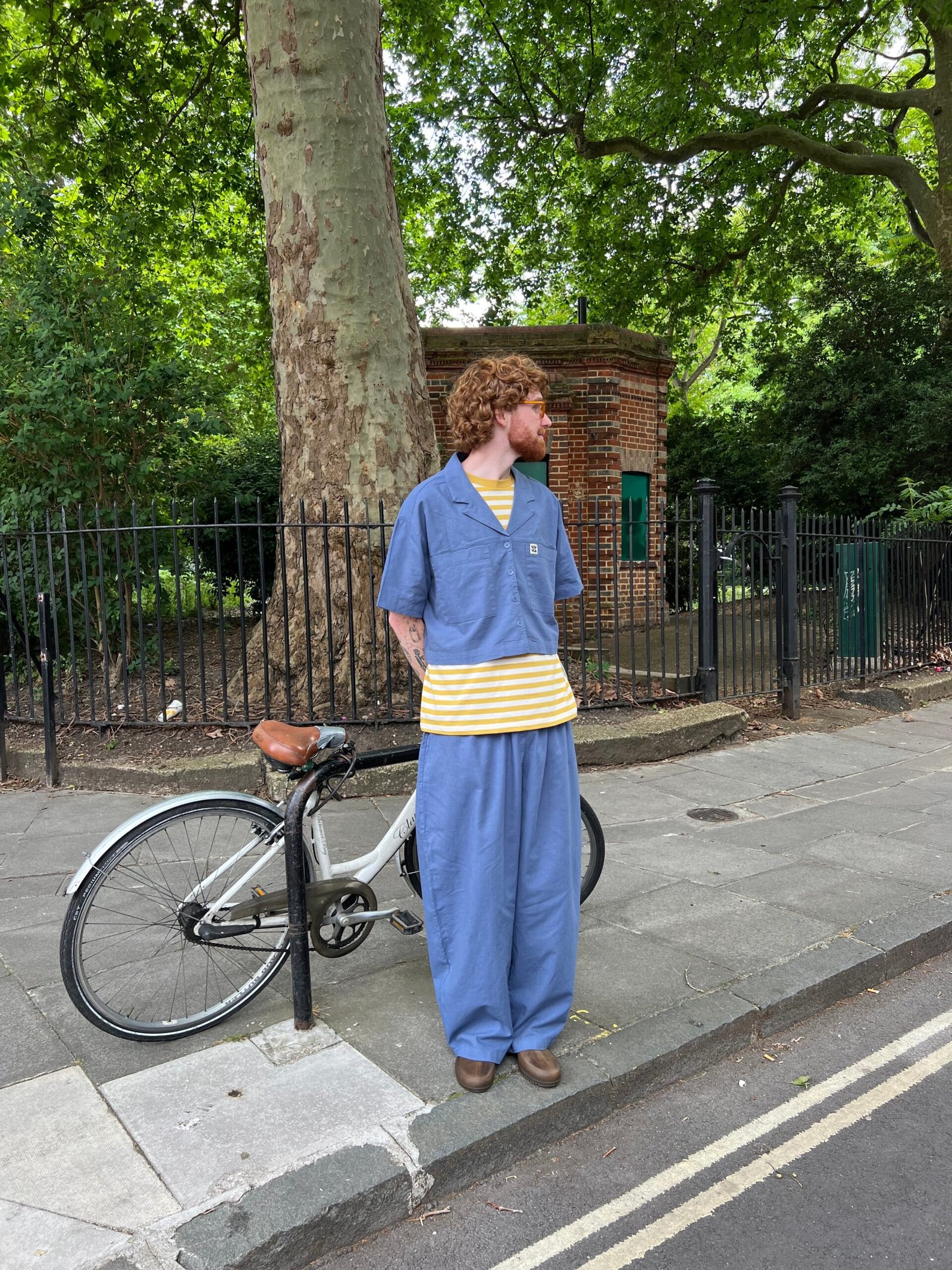 Alfie - Cotton & Linen Shirt in Vintage Indigo - Image 5