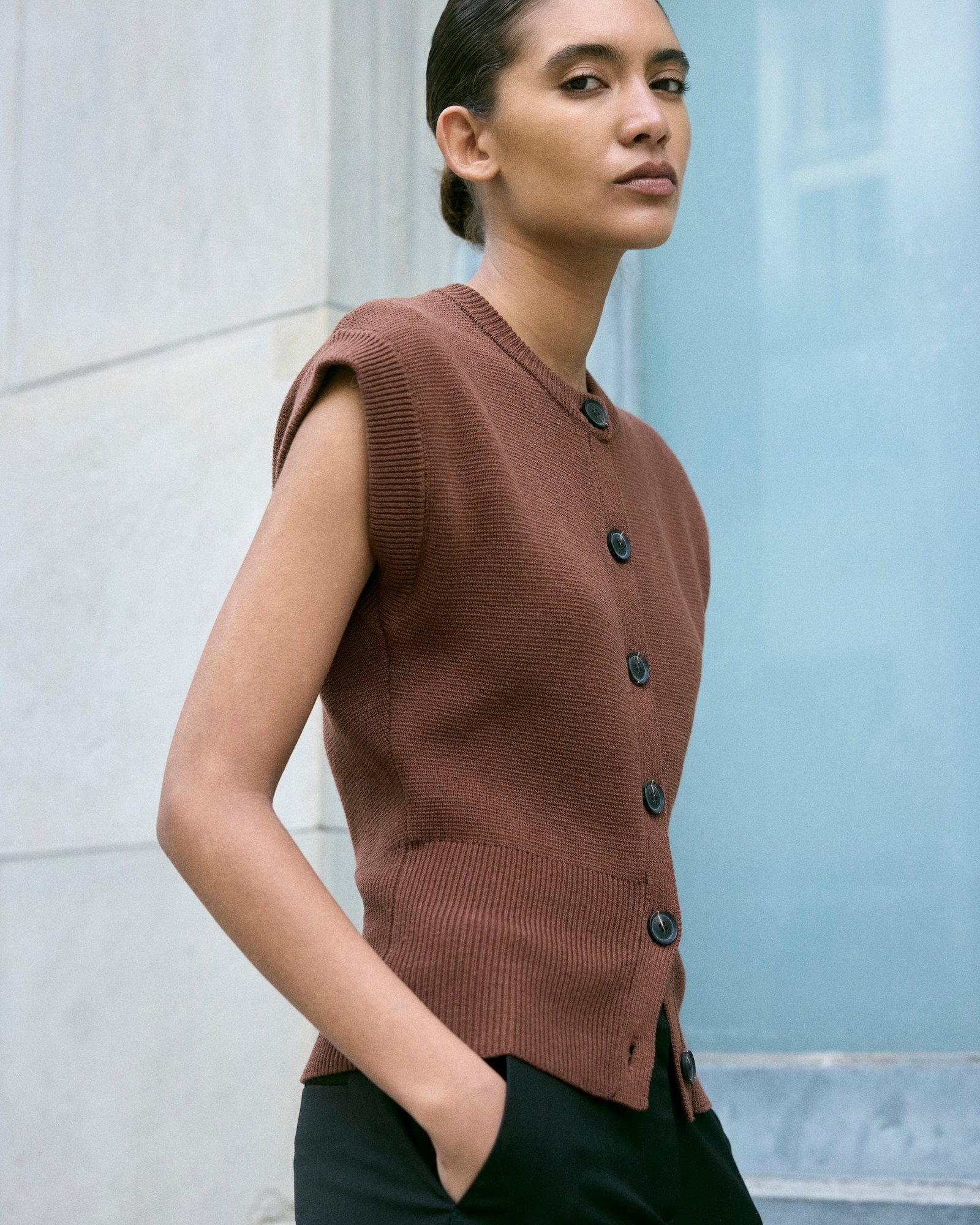 Solea Button Knit Vest - Image 7