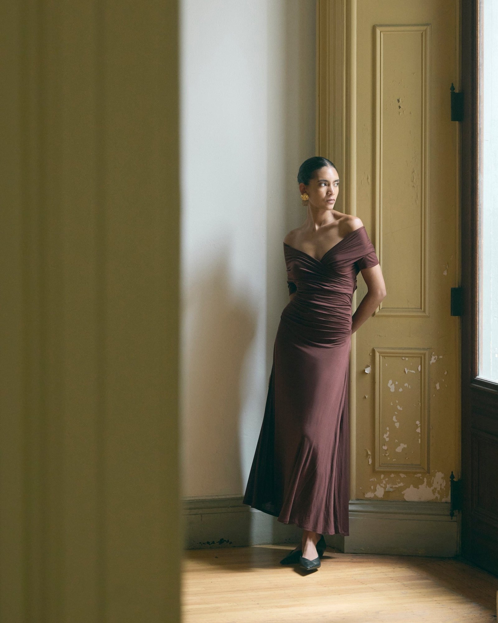 Thilda Ruched Off-Shoulder Dress - Image 8