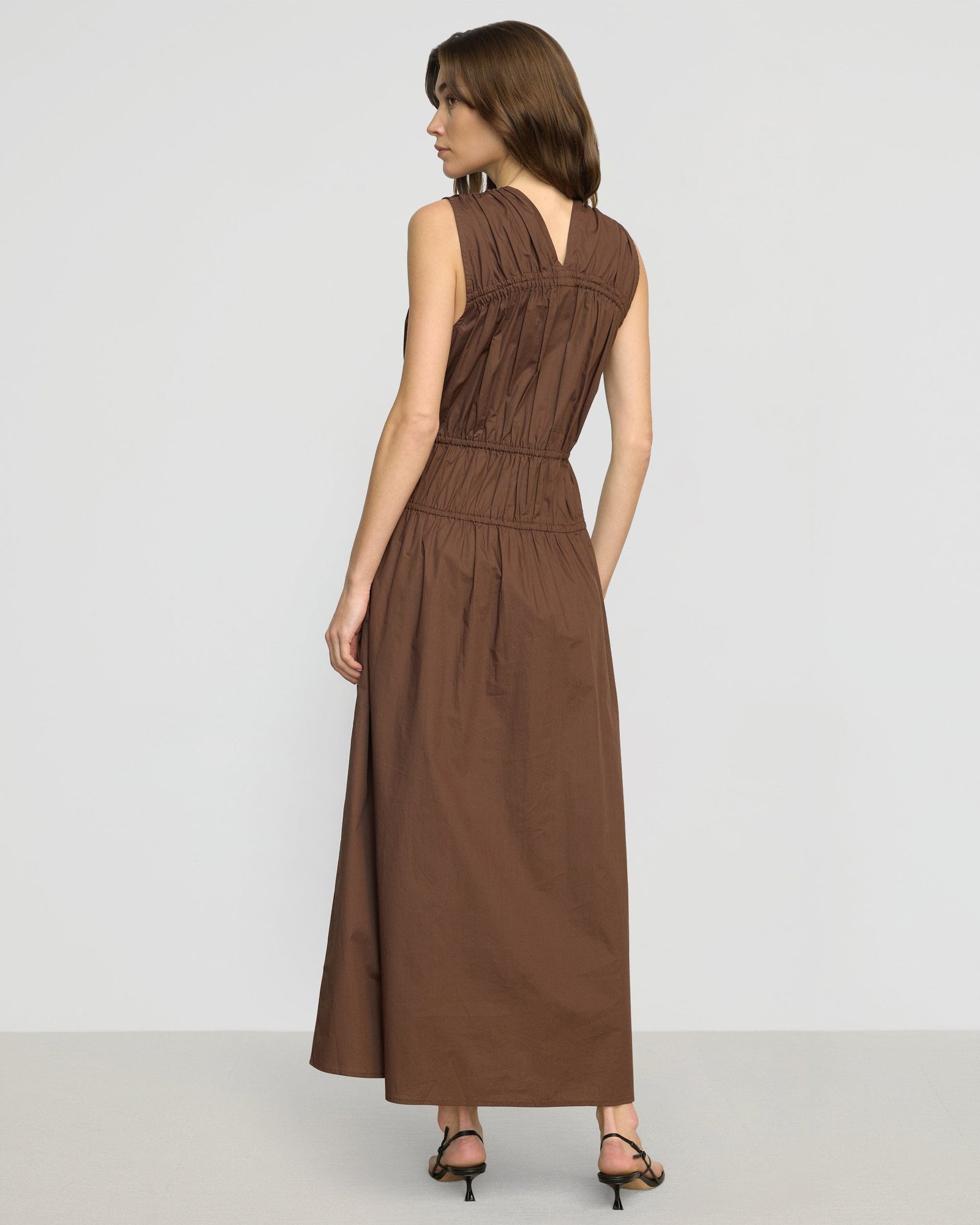 Iga Gathered Organic Cotton Maxi Dress - Image 6