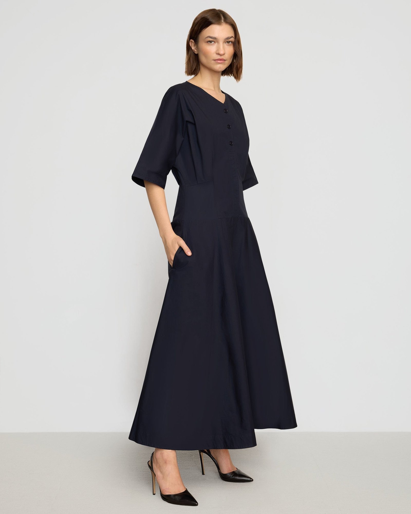 Kiko Kimono-Sleeve Cotton Dress - Image 2