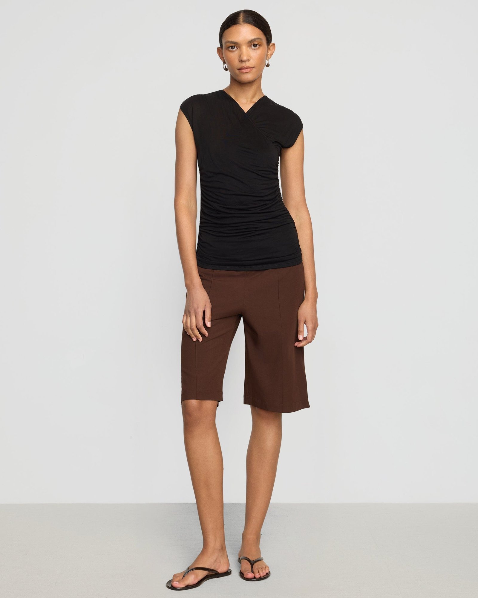 Lila Tencel Wrap-Neck Tee - Image 3