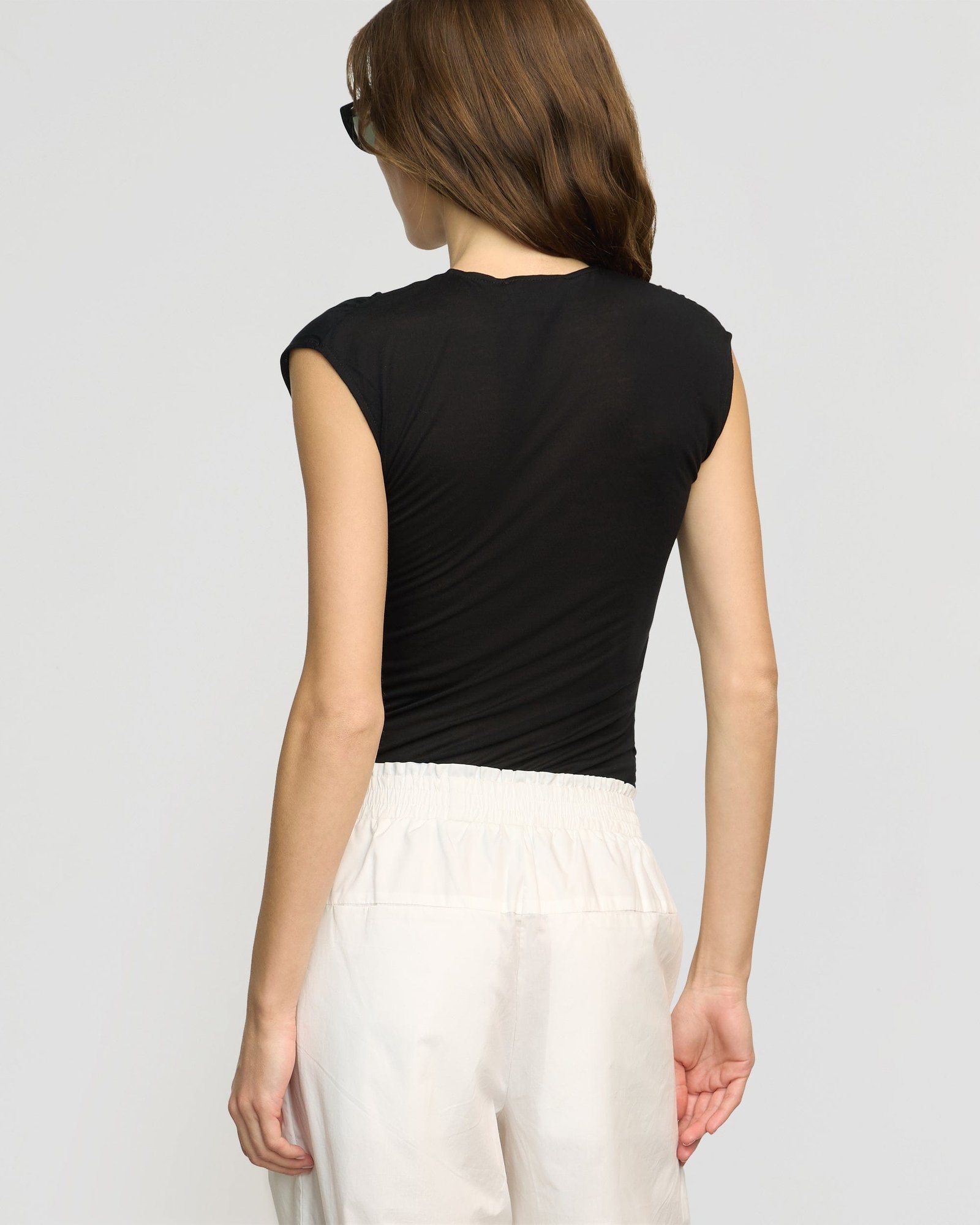 Lila Tencel Wrap-Neck Tee - Image 7
