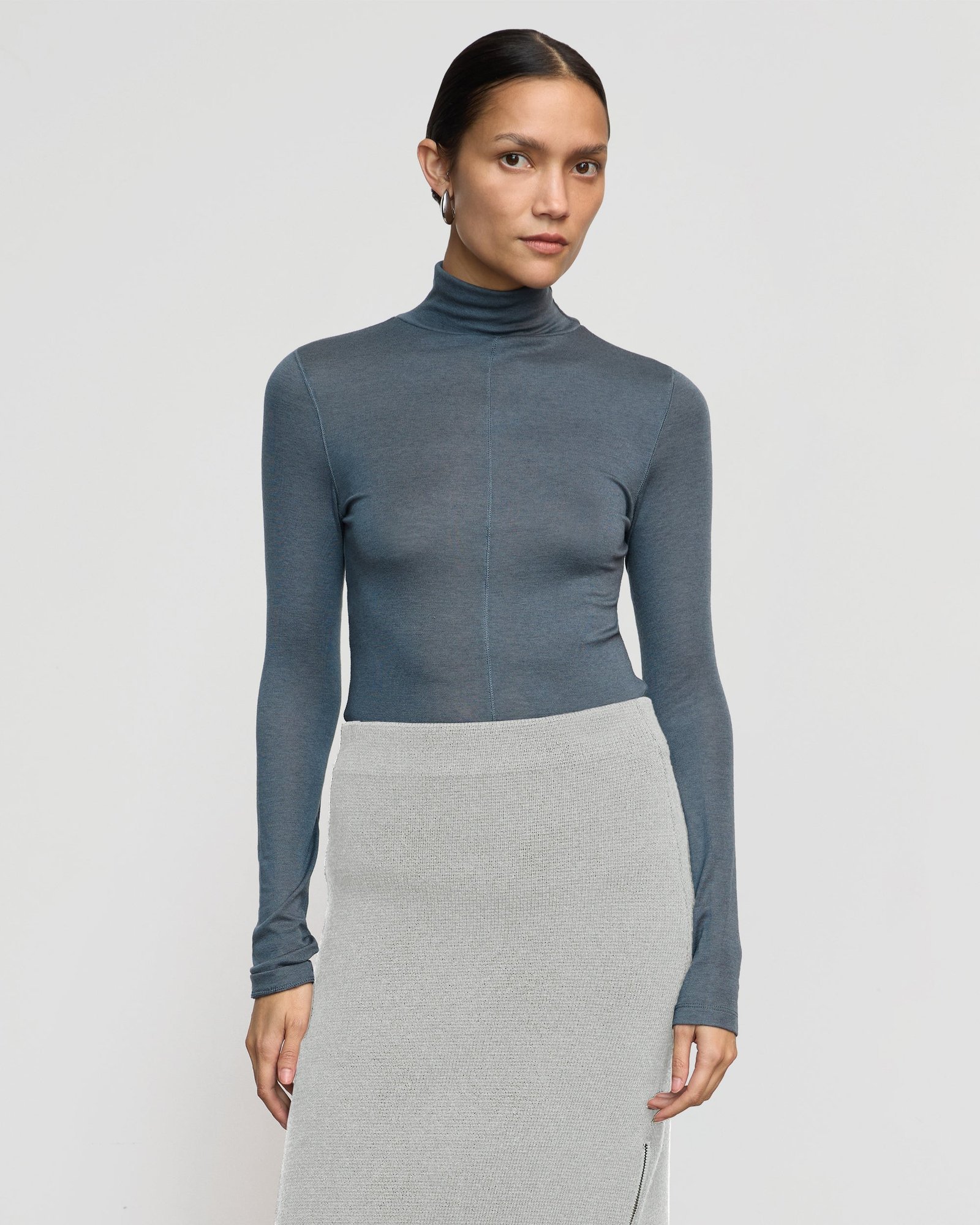 Michi Seam-Detail Tencel-Wool Semi-Sheer Tee - Image 2