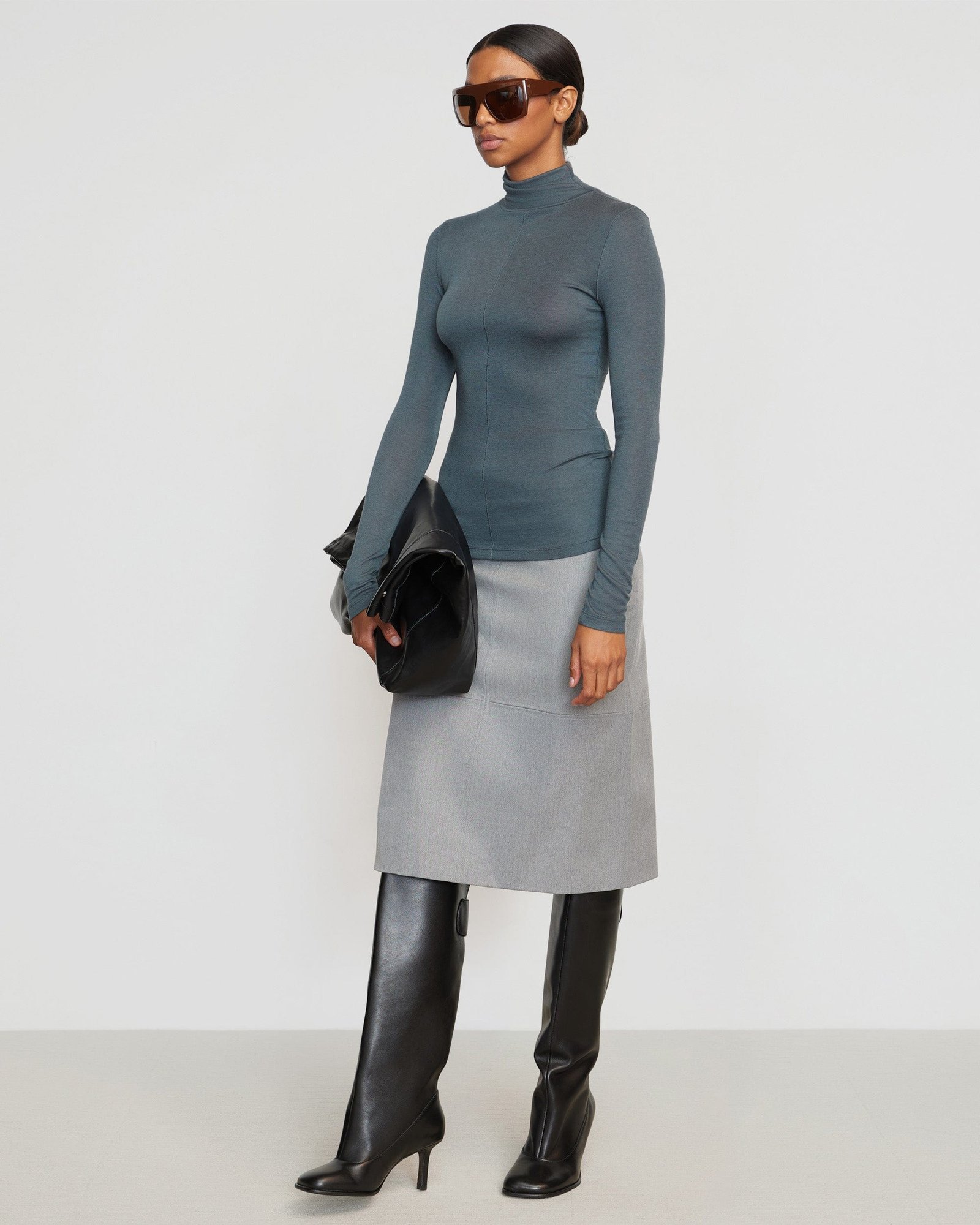 Michi Seam-Detail Tencel-Wool Semi-Sheer Tee - Image 5