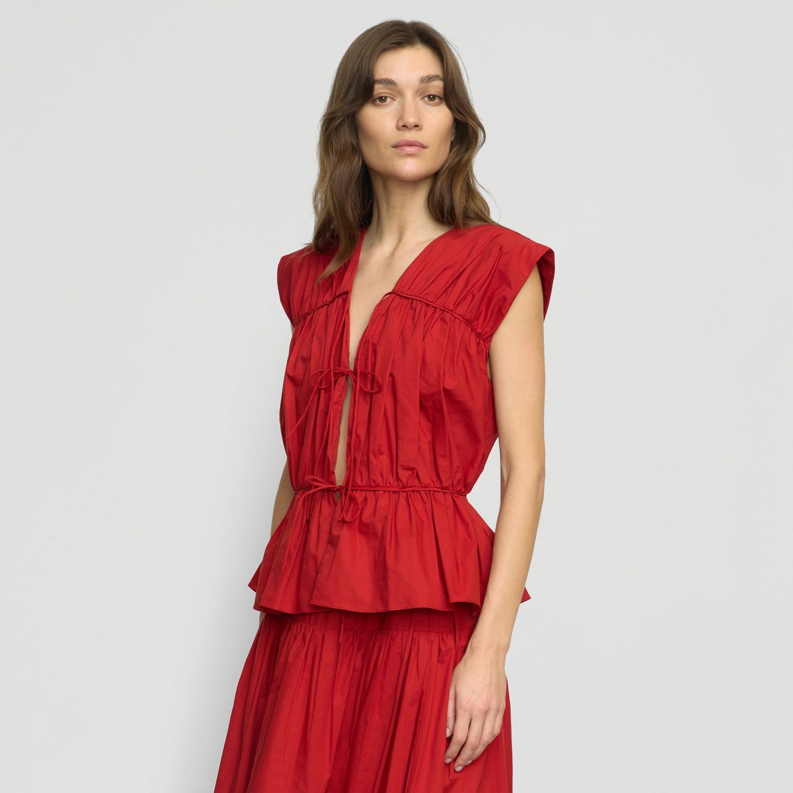 Neha Tie-Front Organic Cotton Blouse