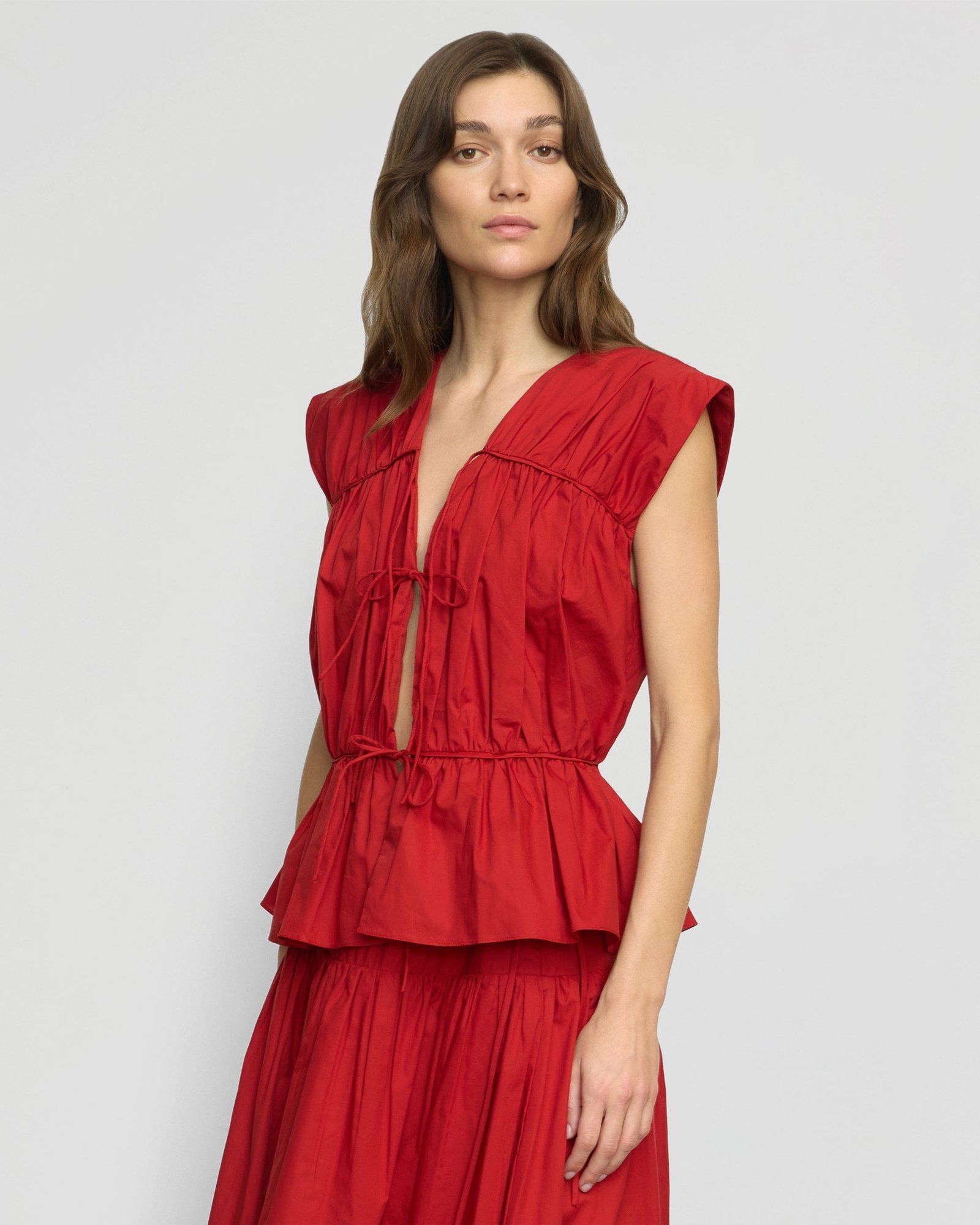 Neha Tie-Front Organic Cotton Blouse - Image 2