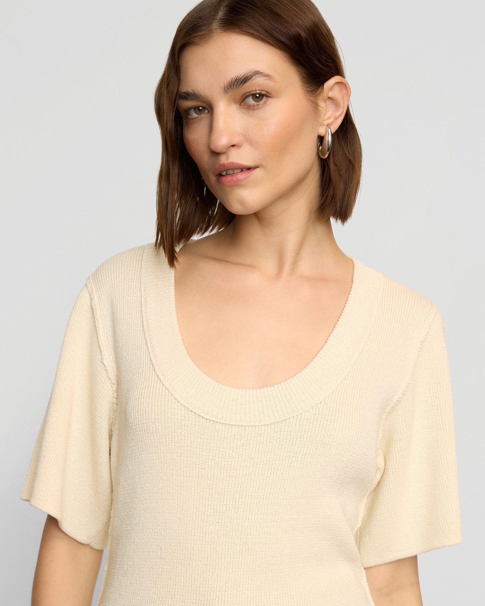 Reina Sculpted Scoop-Neck Knit Top - Image 3