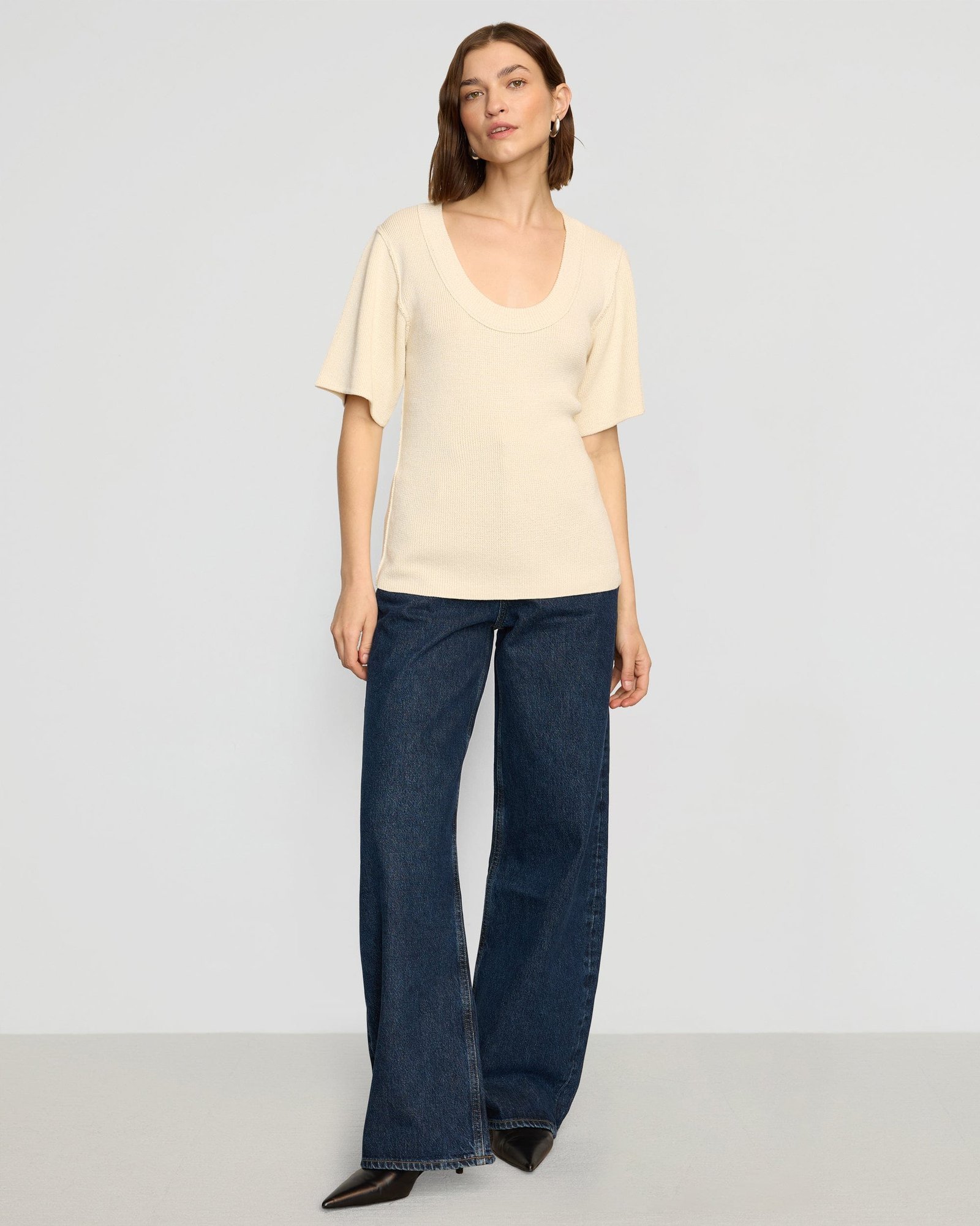 Reina Sculpted Scoop-Neck Knit Top - Image 4