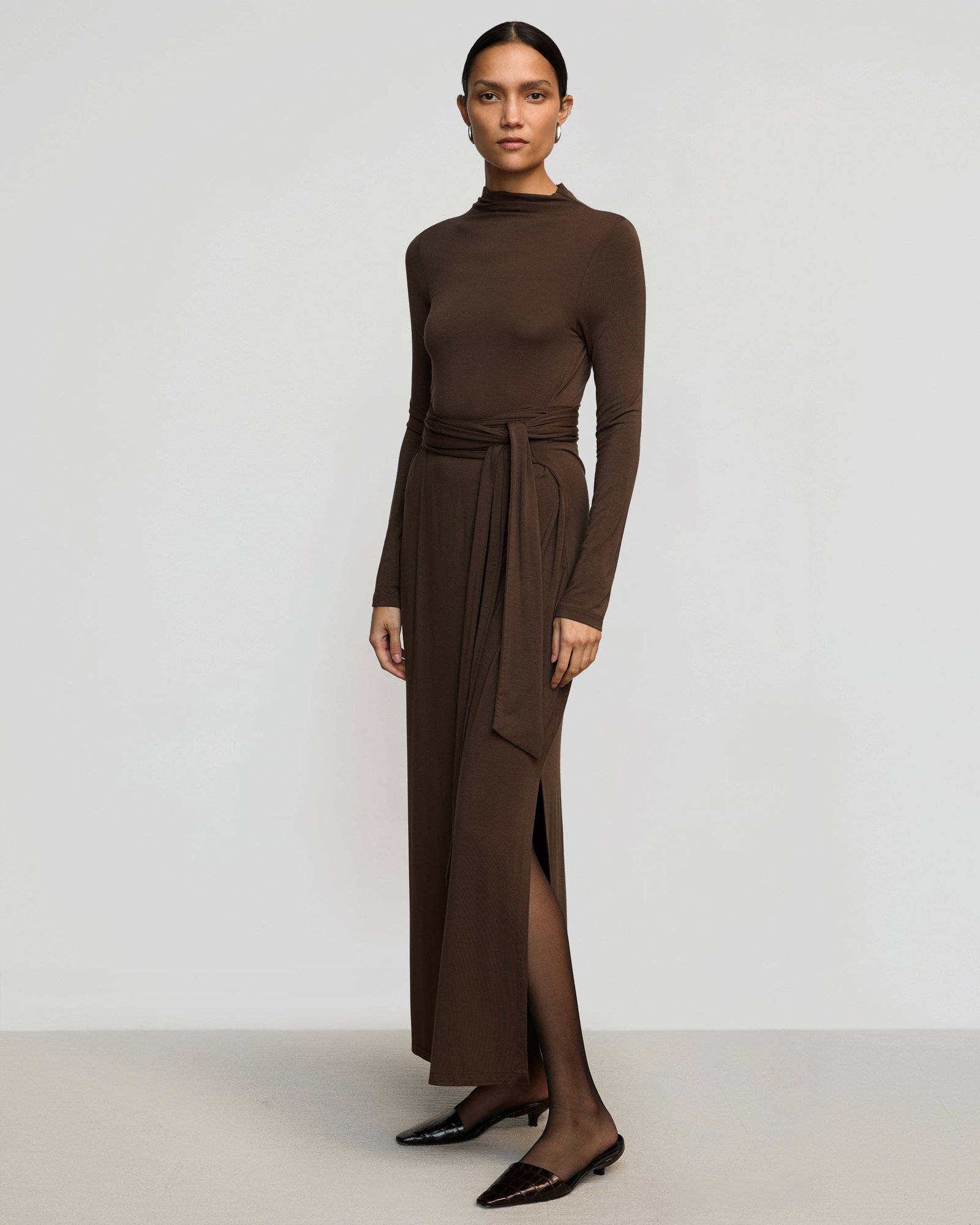 Vero Tie-Front Long-Sleeve Dress - Image 2